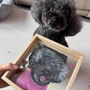 Pintura a óleo personalizada para animais de estimação com moldura: Arte personalizada em memória de cães