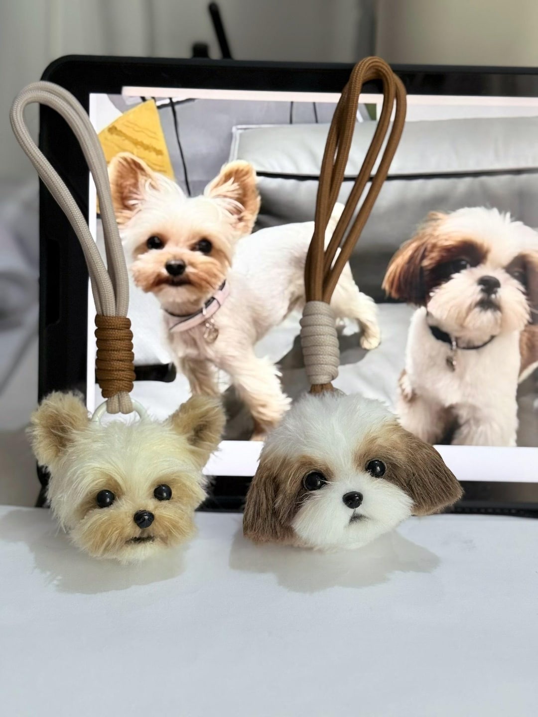 パーソナライズされた犬用バッグチャーム：カスタムペットキーホルダー