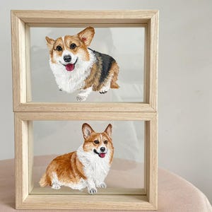 Pintura a óleo personalizada para animais de estimação com moldura: Arte personalizada em memória de cães