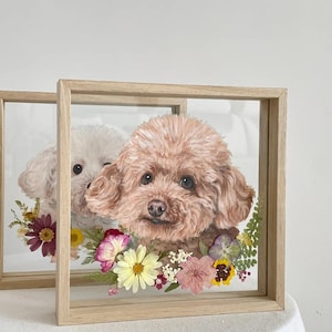Pintura a óleo personalizada para animais de estimação com moldura: Arte personalizada em memória de cães