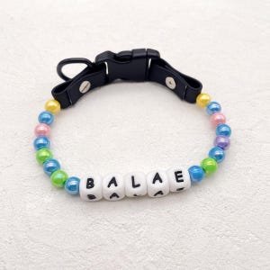 Personalized Beaded Name Dog Collar, Custom Dog Friendship Collar, Durable Waterproof Dog Collar, Unique Pet Gift, BFF Dog Collar