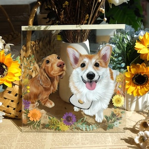Pintura a óleo personalizada para animais de estimação com moldura: Arte personalizada em memória de cães