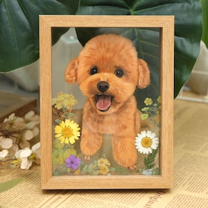 Pintura a óleo personalizada para animais de estimação com moldura: Arte personalizada em memória de cães