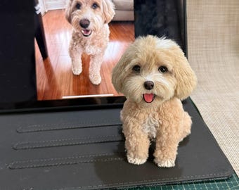 Personalized 3D Dog Portrait Keychain: Handmade Pet Memorial Charm