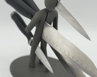 Funny knife holder, knife block, knife storage, humanoid, Julius Caesar, Ides of March, Great Gift for Cooking
