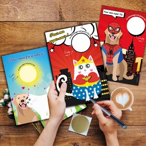 Customizable scratch card / Super sister card / Brother card / Super son card / superhero card