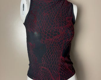 Vintage Designer Printed Rete Tank Top
