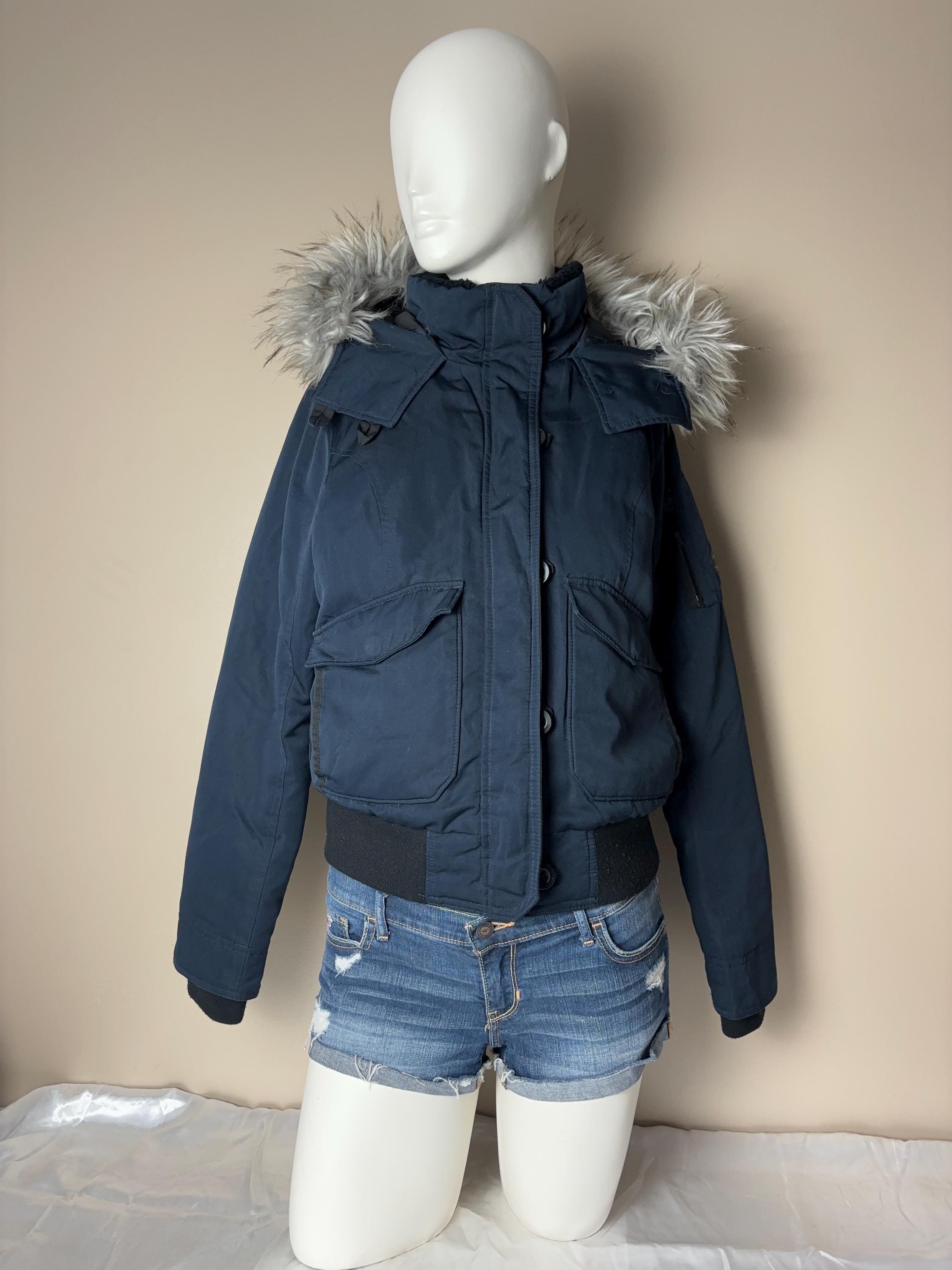 ピンク Hollister フェイクファーフード ボンバーコートy2k Hollister