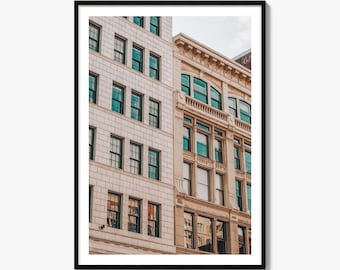 Detroit Fine Art Photo Print, Downtown Historic Facade Poster, Michigan Vintage Architecture Wall Decor