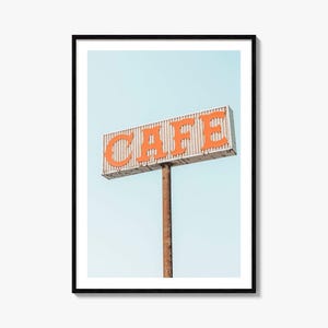 Route 66 Cafe Print: Vintage Travel Photography Poster