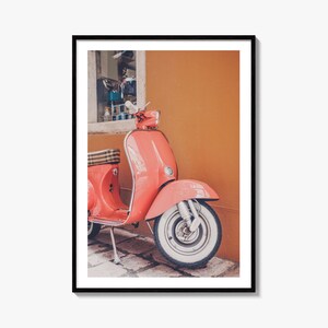 Pink Scooter Italy Fine Art Photo Print, Wall Decor, Italian Riviera, Mediterranean Street