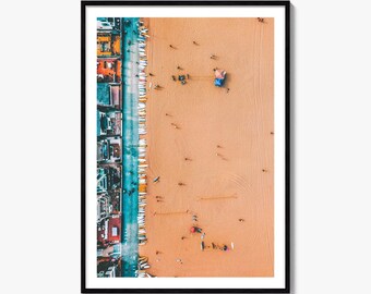 Hermosa Beach Kunstdruck, Strand Surfboards Poster, Wanddekoration Los Angeles Kalifornien