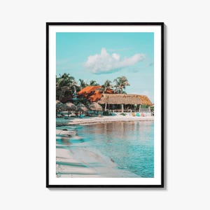Fine Art Beach Houses Print | Coastal Color Photography Poster, Nautical Home Decor, Art Print for Beach Lovers & Ocean Aesthetics