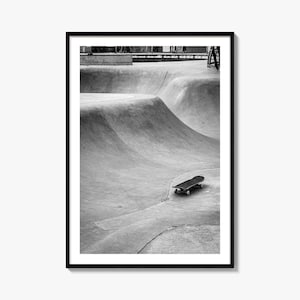 Fine Art Skateboard Print | Black & White Photography Poster | Wall Art Decor for Skateboard Lovers | Unique Gift Idea
