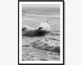 Fine Art Surfing Print | Black & White Photography Poster | Ocean Wall Art Decor | Surfing Lover Gift | Beach Home Decor