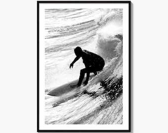 Surfer Black and White Fine Art Photo Print, Los Angeles, California Surf