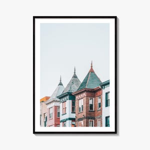 Victorian Row Fine Art Photo Print, 18th Street, Adams Morgan, Washington DC, Architecture