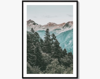 Mountain Landscape Fine Art Photo Print, Wall Decor, Nature Photography, Coniferous Forest, Poster