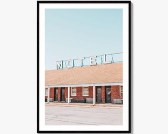 Motel Sign Fine Art Photo Print, Beltway, Baltimore, Maryland, Stany Zjednoczone