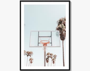 Basketball Hoop Fine Art Photo Print, Venice Beach Wall Decor