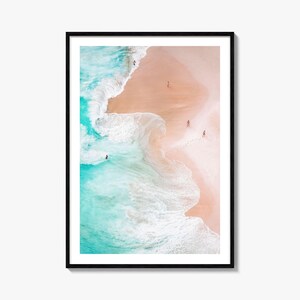 Fine Art Luft Strand Wellen Druck - Farb Fotografie Poster für Wohnkultur & Wandkunst