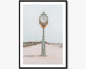 Beach Boardwalk Fine Art Photo Print, Jacob Riis Park Memorial Clock, Queens NYC