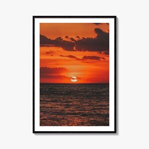 Fine Art Sunset Ocean Print | Color Photography Poster | Wall Art Decor | Coastal Home Decor | Beach Photography