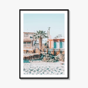 Beach Houses Print, Fine Art Color Photography Poster, Coastal Decor, Ocean Wall Art, Summer Home Decor, Beach House Aesthetic