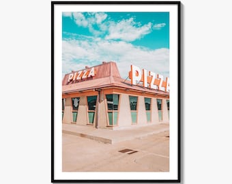 Route 66 Roadside Pizza Sign Fine Art Photo Print, Santa Rosa New Mexico