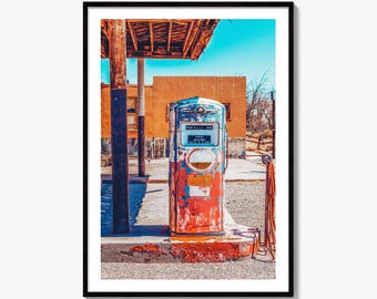 Retro Gas Pump Fine Art Photo Print, American Road Wall Decor, Vintage Service Station