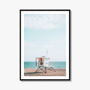 Rettungsschwimmer Stand Print | Küsten Farbe Fotografie Poster für Strand Dekor & Nautische Haus Kunst
