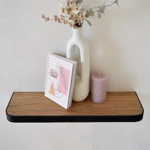 Heavy-duty Floating shelves,Rustic shelf,walnut kitchen shelves,Long Wooden Floating Shelves,Leather Shelf,Wall Mounted Shelf for Enterway
