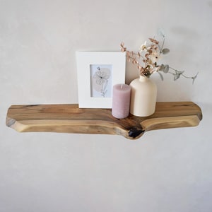 Walnut Live Edge Floating Shelf,Custom Wood Shelves,Rustic Book Shelf,Floating Heavy Duty Shelf,Wooden Kitchen Wall Shelf,Bathroom Shelf