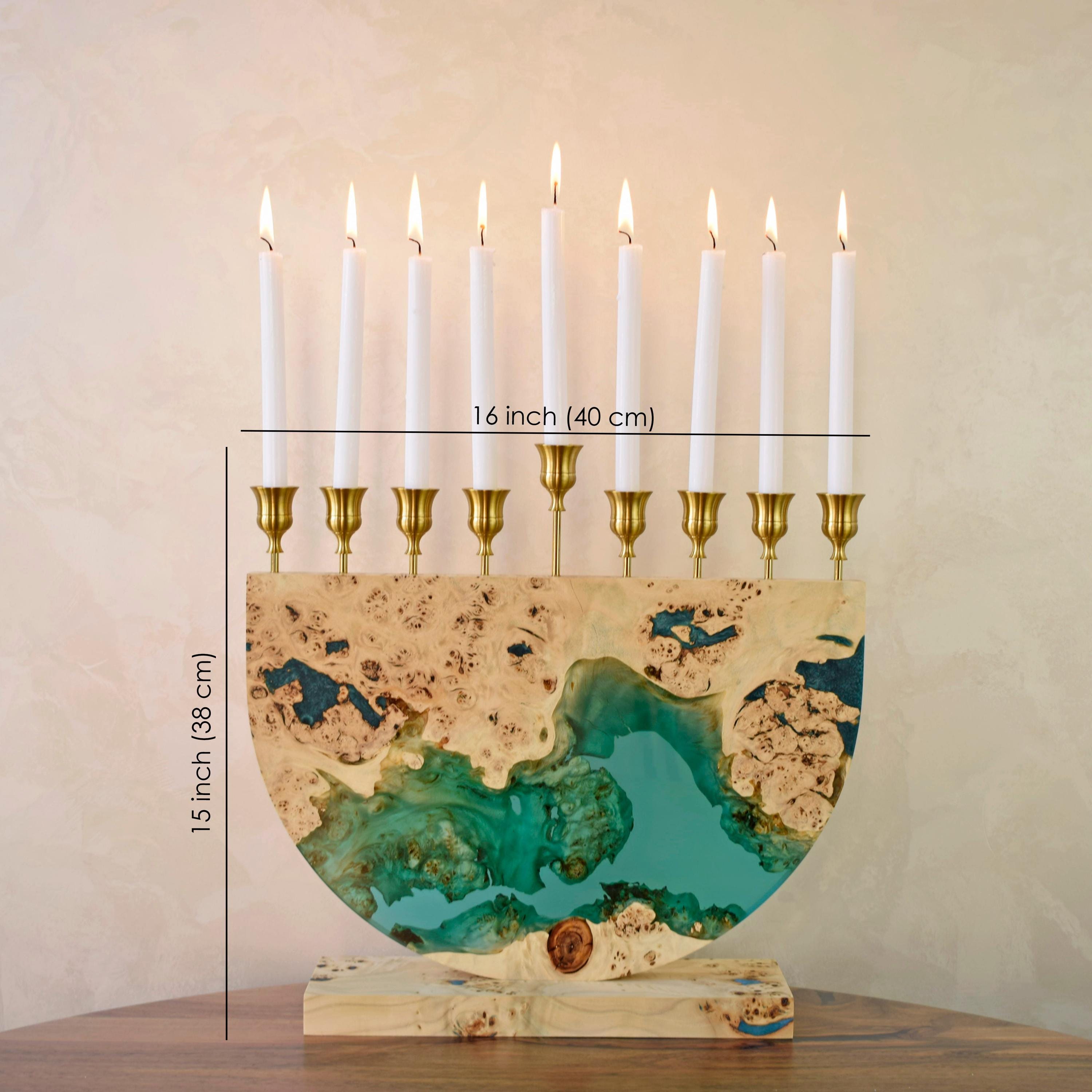 Handcrafted Menorah for Hanukkah,epoxy&woood Menorah,hanukkah Candle ...