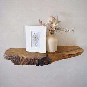 Live Edge Rustic Floating Shelf,Walnut Wood Floating Shelves,Raw Edge Wooden Shelf,Book Shelf,Kitchen Shelves,Wall Mounted Living Room Shelf