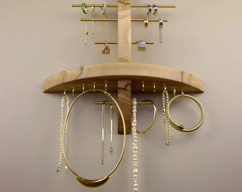 Jewelry Organizer,Earring Holder,Jewelry Holder,Wood Jewelry Box for women,Ring Necklace Holder,Stand for jewelry,Wooden Box for jewellery