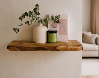 Walnut Floating Shelf – Solid Wood Wall Shelf for Modern Decor