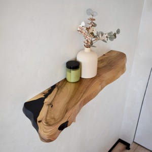 Live Edge Walnut Floating Shelves,Natural Edge Wood Shelf,Farmhouse Heavy Duty Floating Shelves,Kitchen Shelves, Book Shelf,Industrial Shelf