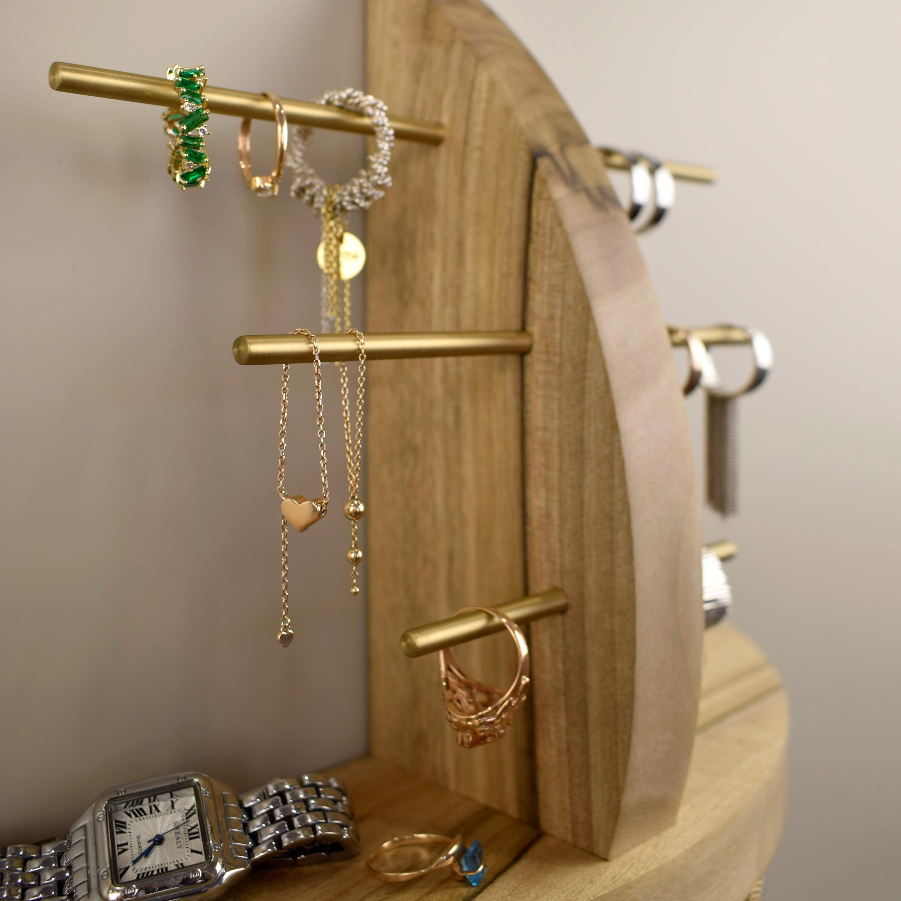 Wall Mounted Jewelry Organizer,Wooden Necklace Holder,Gifts for Her,Wood Earring Holder,Wall Floating Jewelry Holder,Custom Gift for Couple