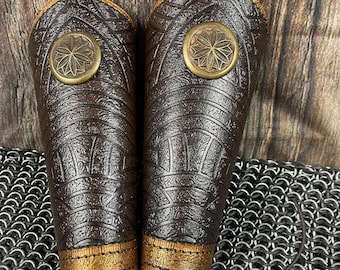 Handmade Leather Bracers: Unique Medieval LARP Arm Armor