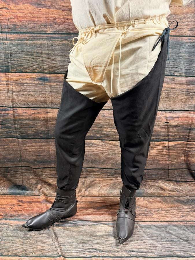 Handmade Medieval Split Hose - Cotton Leggings for Reenactment & LARP