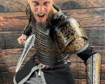 HARALD Full viking Armor Dark metal  - LARP, Cosplay, Renfaire, Vikings, Medieval Cinema and Theatre