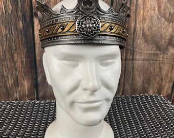 Medieval KING crown  - handcrafted- perfect for Larp, cosplay, Renfair, Medieval events, cinema and theatre
