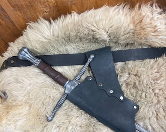 BASIC LINE Diagonal big sword holder - perfect for LARP, Medieval events, Renfair, Cosplay, Cinema and theater