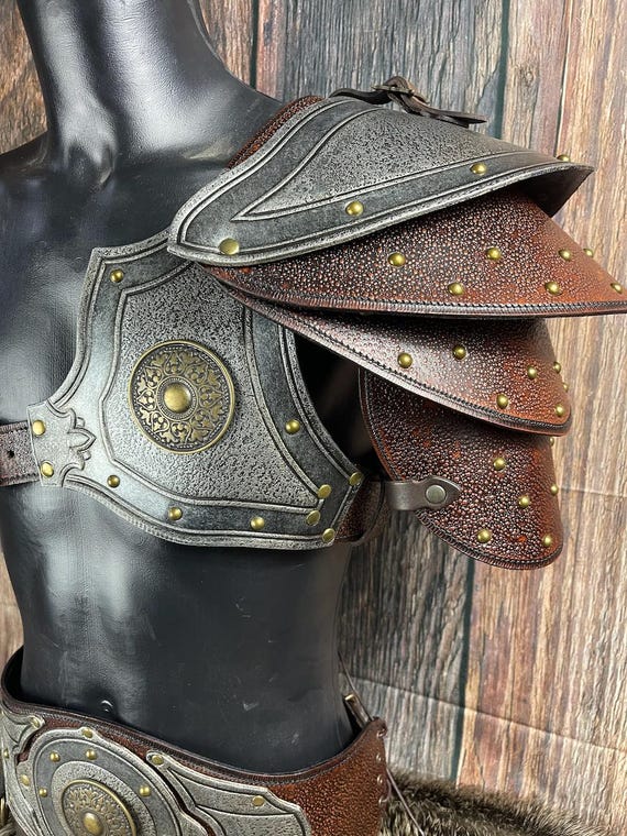 VATOR Leather Asymmetrical Armor Set: Larp, Renfair, Cosplay - Etsy