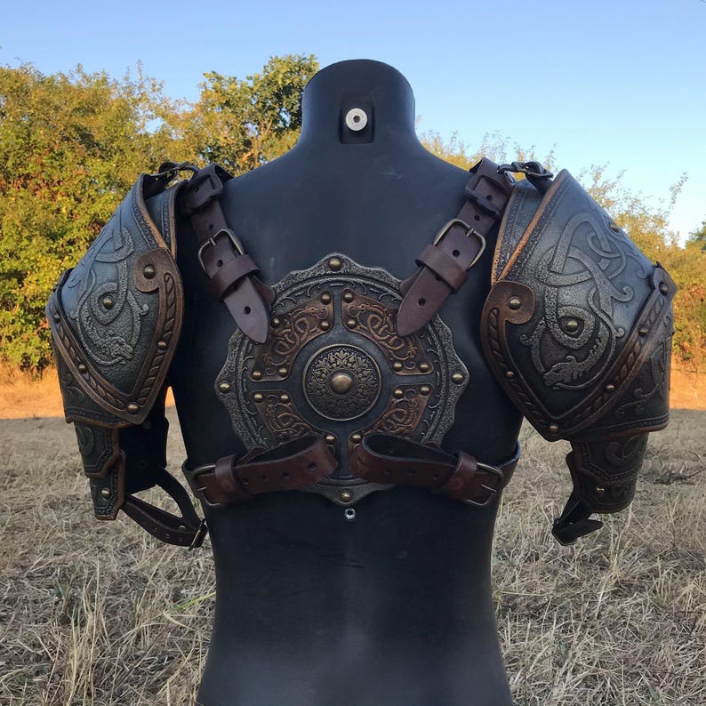 ROLLO Viking Leather Set - Men Leather Armor - Nordic LARP Costume ...