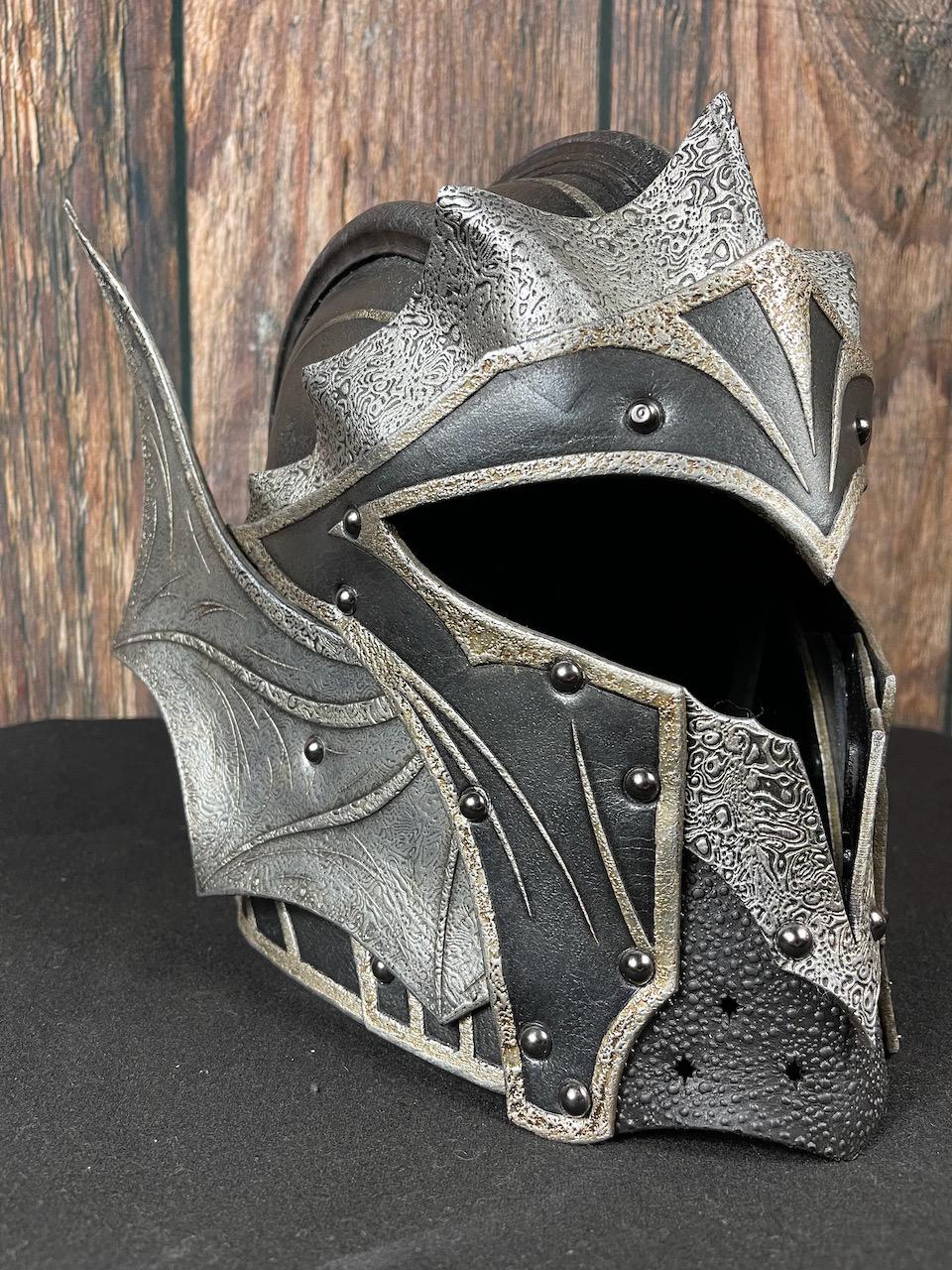 Handcrafted Vampire Leather Helmet: Winged LARP Cosplay Renfair Armor ...