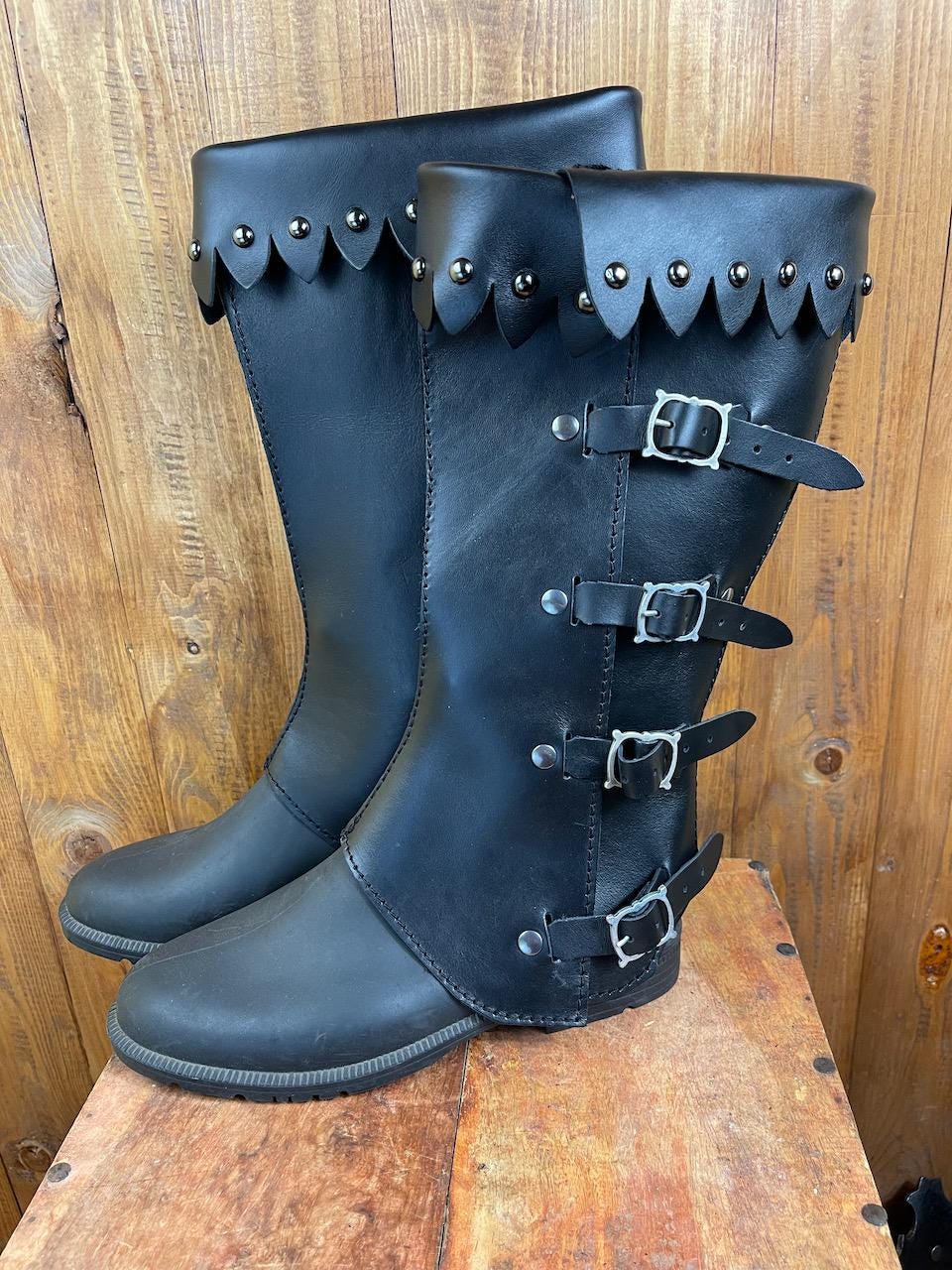 Leather Reinassence GAITERS - Handcrafted - LARP, Cosplay, Renfair