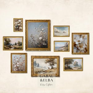 Printable Gallery Wall Art Set of 9, Vintage European Prints, Country Landscape Art, Cottagecore Decor, Vintage Art Print gallery