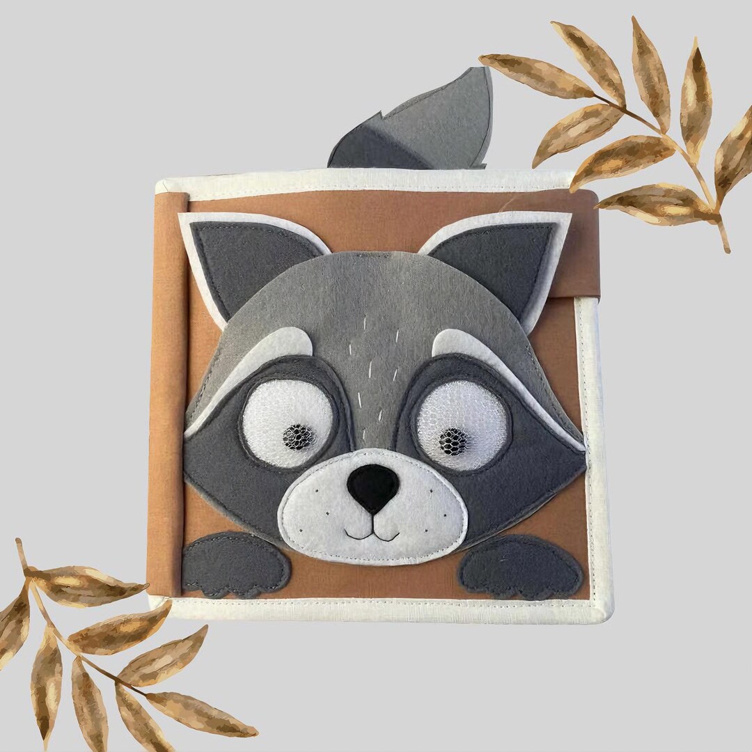 Quiet Book, Curious Raccoon Book, Toddler Busy Book, Busy Book, Baby ...